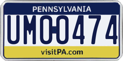 PA license plate UM00474