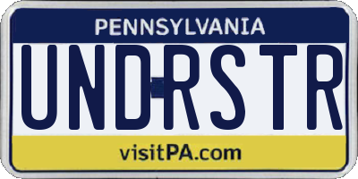 PA license plate UNDRSTR