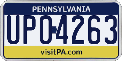 PA license plate UP04263