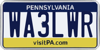 PA license plate WA3LWR