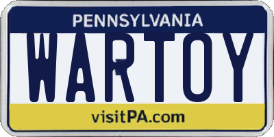 PA license plate WARTOY