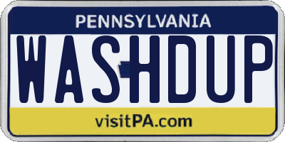 PA license plate WASHDUP