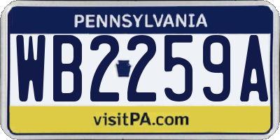 PA license plate WB2259A