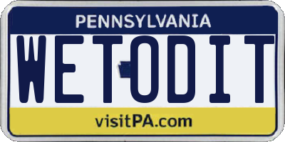 PA license plate WETODIT