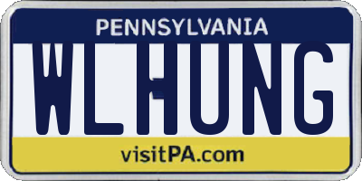 PA license plate WLHUNG