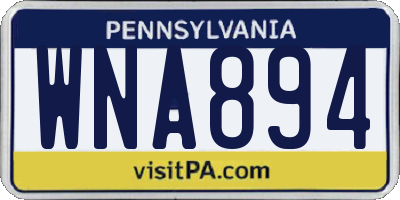 PA license plate WNA894