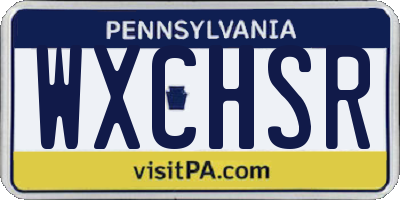 PA license plate WXCHSR