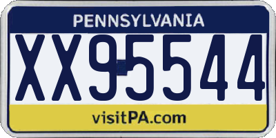 PA license plate XX95544