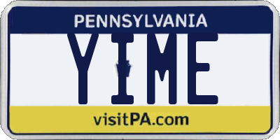 PA license plate YIME