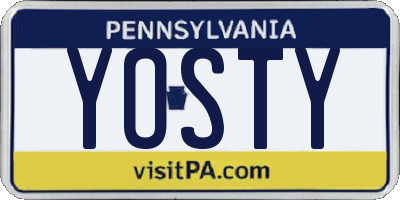 PA license plate YOSTY