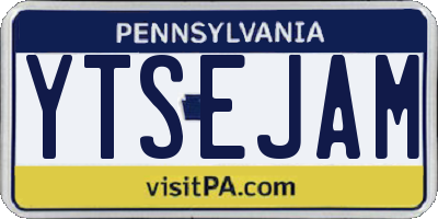 PA license plate YTSEJAM