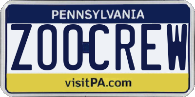 PA license plate ZOOCREW