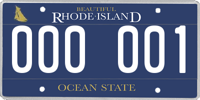 RI license plate 000001