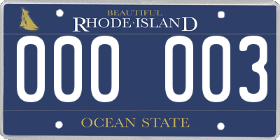 RI license plate 000003