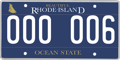 RI license plate 000006