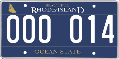 RI license plate 000014