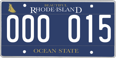 RI license plate 000015