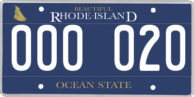RI license plate 000020