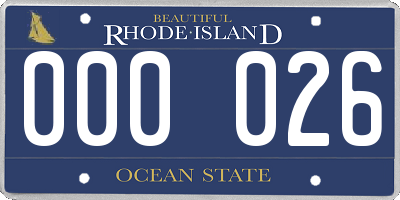 RI license plate 000026