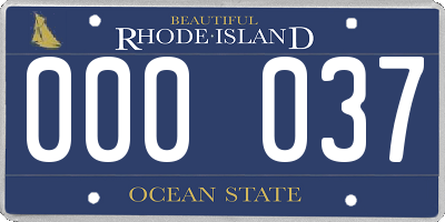 RI license plate 000037
