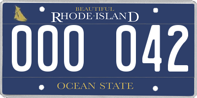 RI license plate 000042