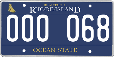 RI license plate 000068