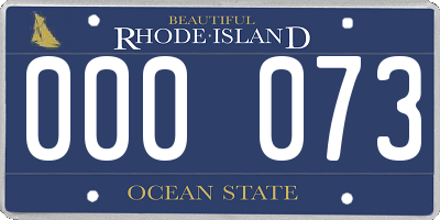 RI license plate 000073
