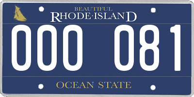 RI license plate 000081