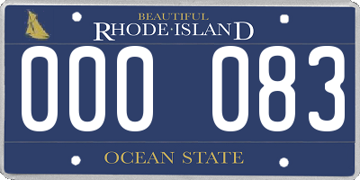 RI license plate 000083