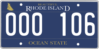 RI license plate 000106