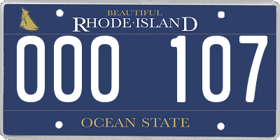 RI license plate 000107
