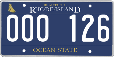 RI license plate 000126