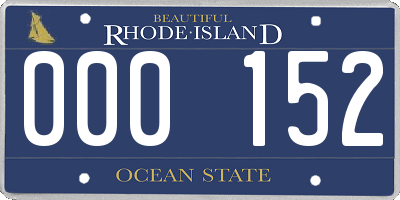 RI license plate 000152