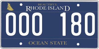 RI license plate 000180