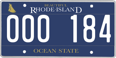 RI license plate 000184