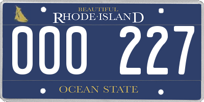 RI license plate 000227