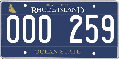 RI license plate 000259