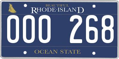 RI license plate 000268