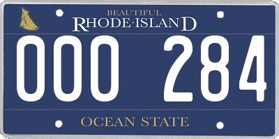 RI license plate 000284