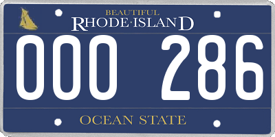 RI license plate 000286