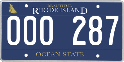 RI license plate 000287