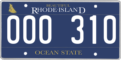 RI license plate 000310