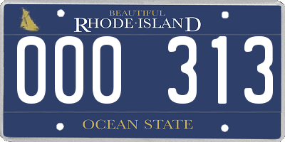 RI license plate 000313