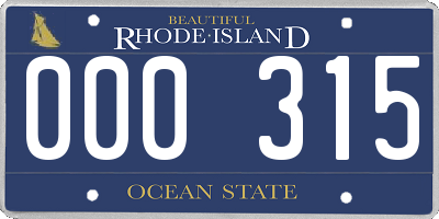 RI license plate 000315