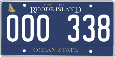 RI license plate 000338