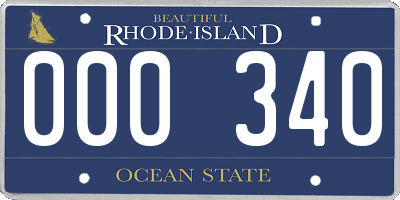 RI license plate 000340