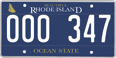RI license plate 000347