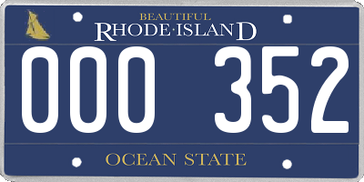 RI license plate 000352