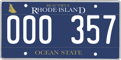 RI license plate 000357