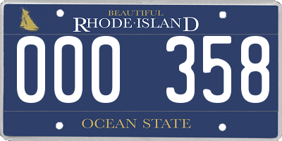 RI license plate 000358